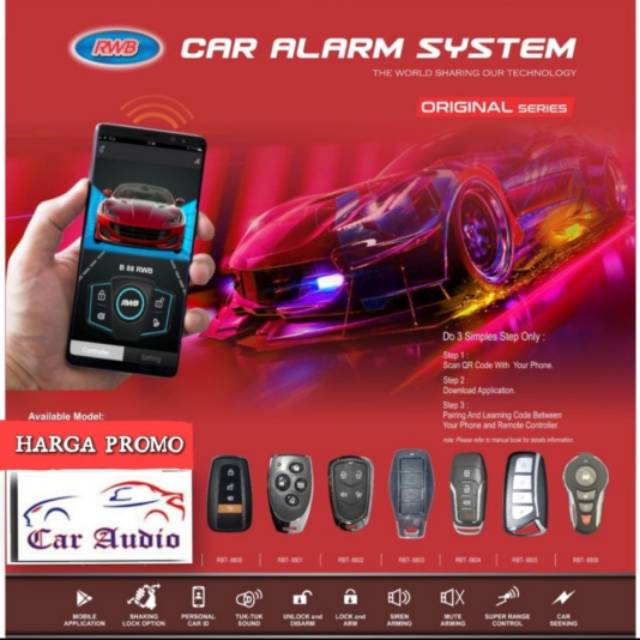 Alarm mobil merk RWB Alarm PREMIUM RWB TERMURAH