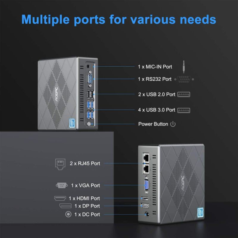 Mini PC CK6 Intel Core i5 4200U 8GB/128GB SSD 4K HDMI VGA DP Windows10