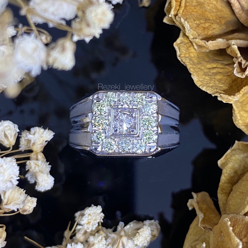 cincin berlian laki laki palladium