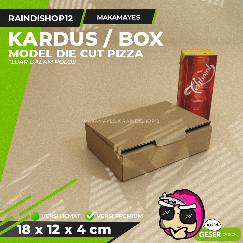 

(MIN 10 PCS) BOX 18 X 12 X 4 CM KARDUS DIE CUT PIZZA KEMASAN PACKAGING KADO