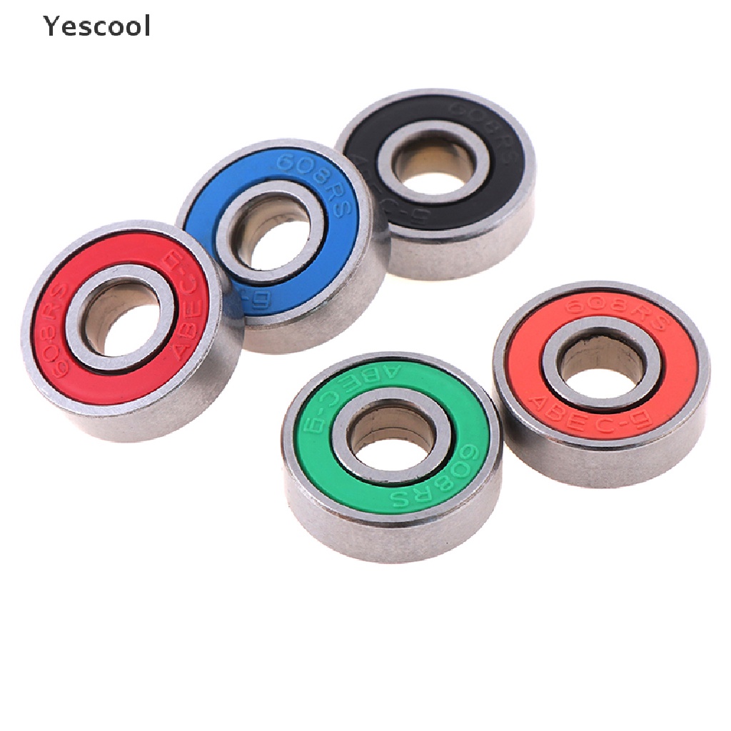 Yescool 5Pcs ABEC-9 608RS Bearing Roda roller Untuk skateboard / Skuter