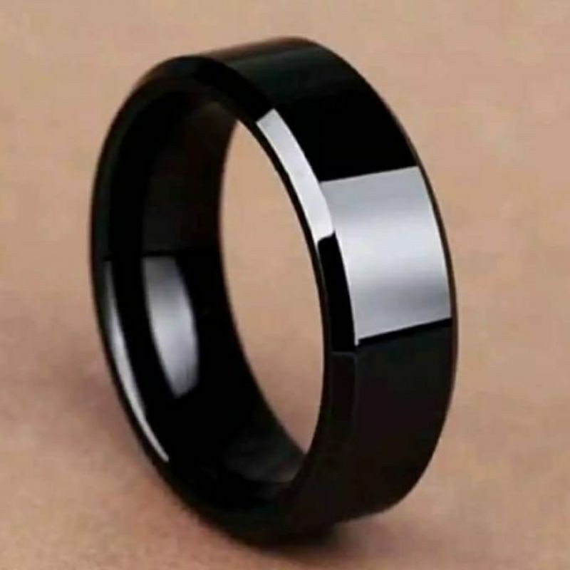 cincin titanium hitam pria wanita