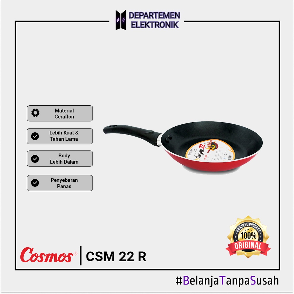 Cosmos CFP 22 R Fry Pan Ceraflon Royal 22 cm MURAH BANGET / GARANSI RESMI