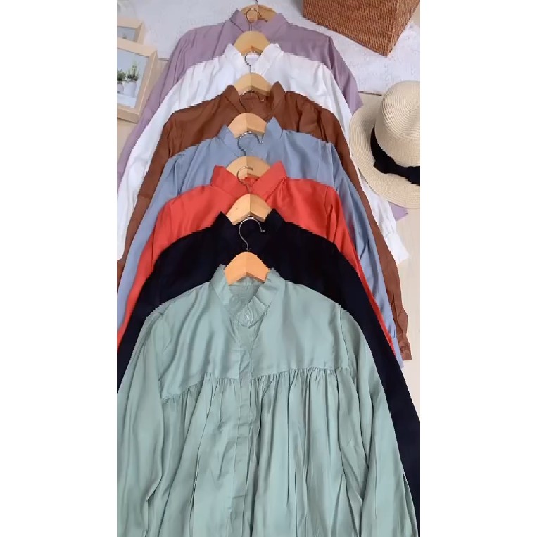 CRINCLE BLOUSE / BLOUSE RAYON-CRINCLE BLOUSE OCEAN