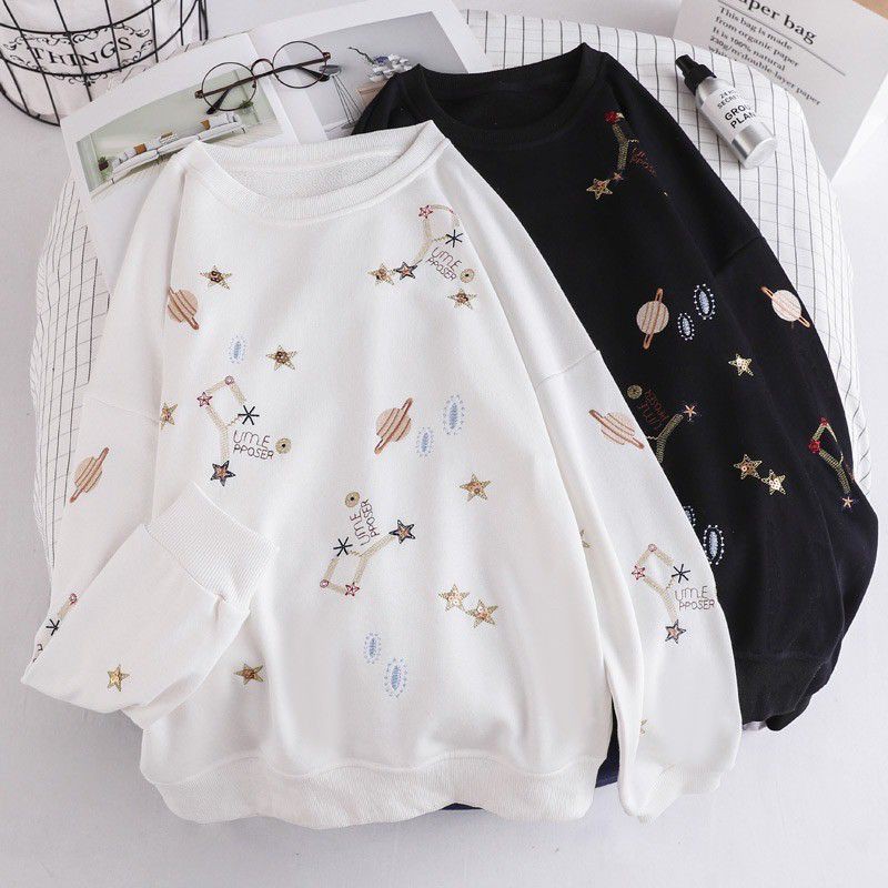 Sweater Wanita | Galaxy Star Sweater | Sweater wanita Casual