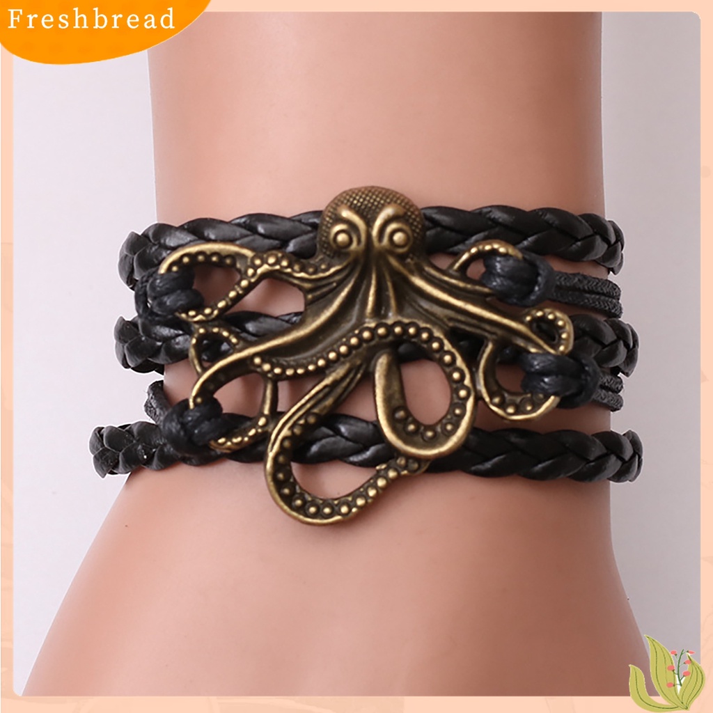 Terlaris Unisex Alloy Octopus Design Braided Bracelet Party Memorial Jewelry Accessories