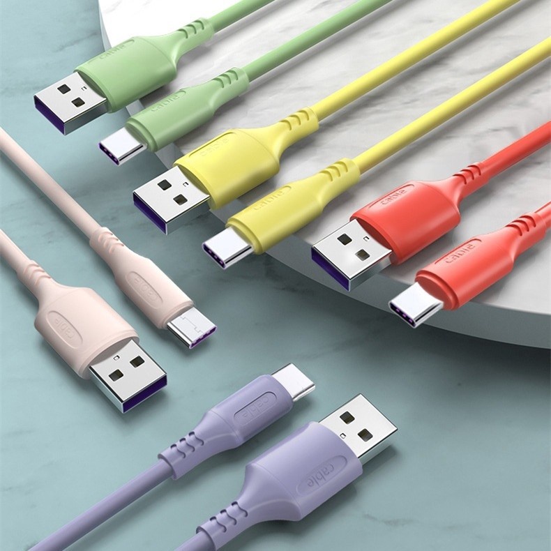 Kabel data D6 Fast Charging Micro USB 1 Meter kabel cas android macaron color