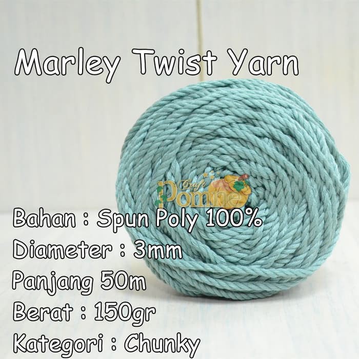 Marley Twist Yarn - Benang Makrame, Mengkilat, Benang Weaving