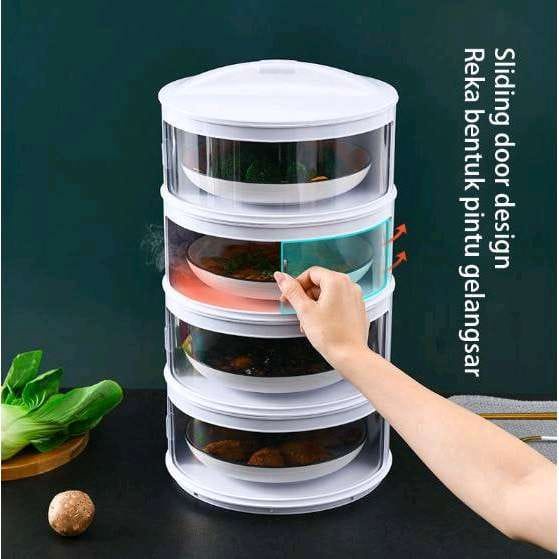 Tudung saji 4 susun tempat penyimpanan makanan tetap hangat rak makanan meal cover multi layer enyimpanan Masakan Makanan Portable