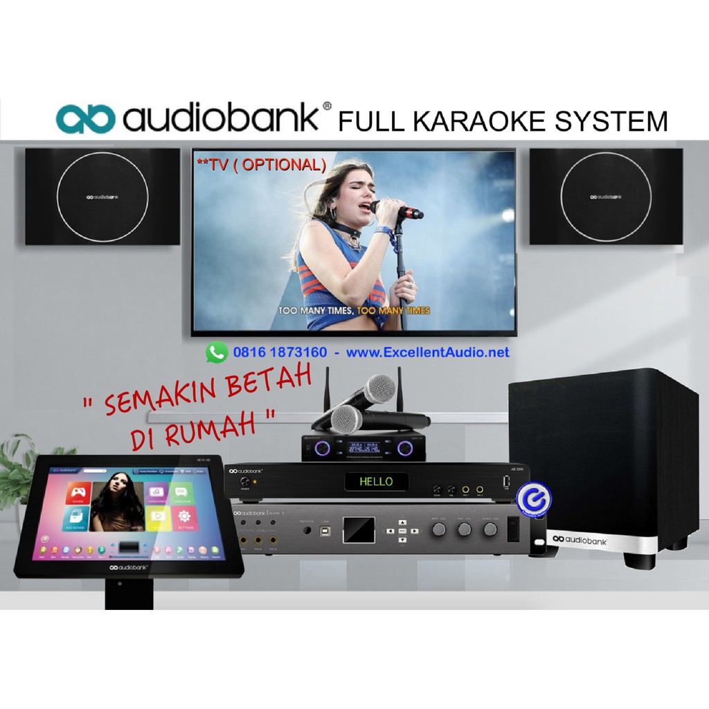 Paket Karaoke Audiobank AB3000 Alpha X AKS 200 TC100 KSB 120 WMX177 full karaoke system