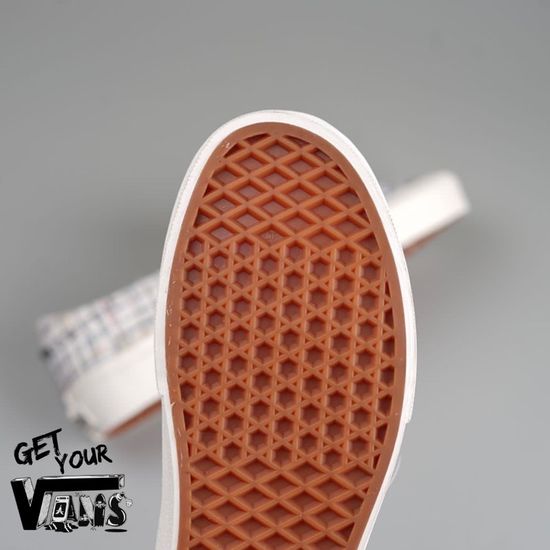 Vans Slip On Original Plaid Woven Marshmellow Original 100% Bnib