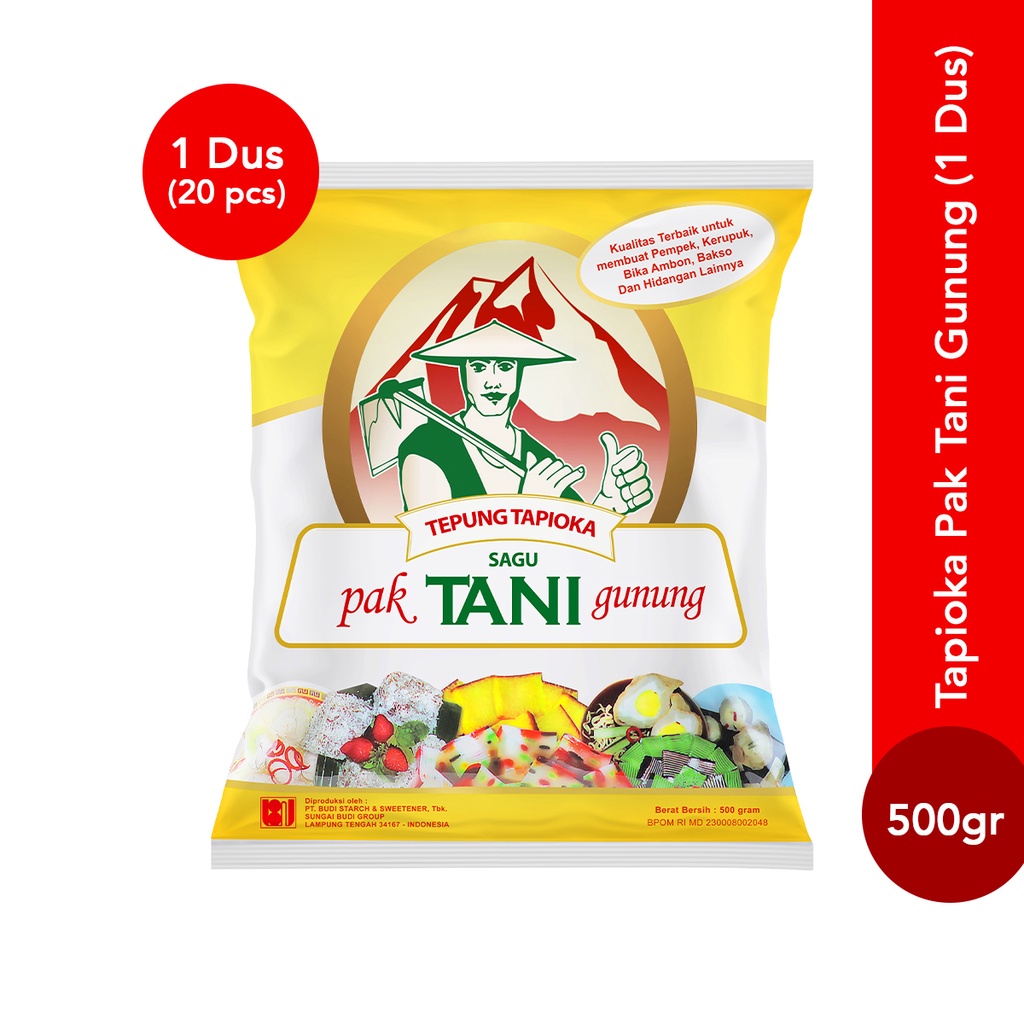 Rose Brand - Tepung Tapioka Cap Pak Tani Gunung 500 Gram (1 Dus)