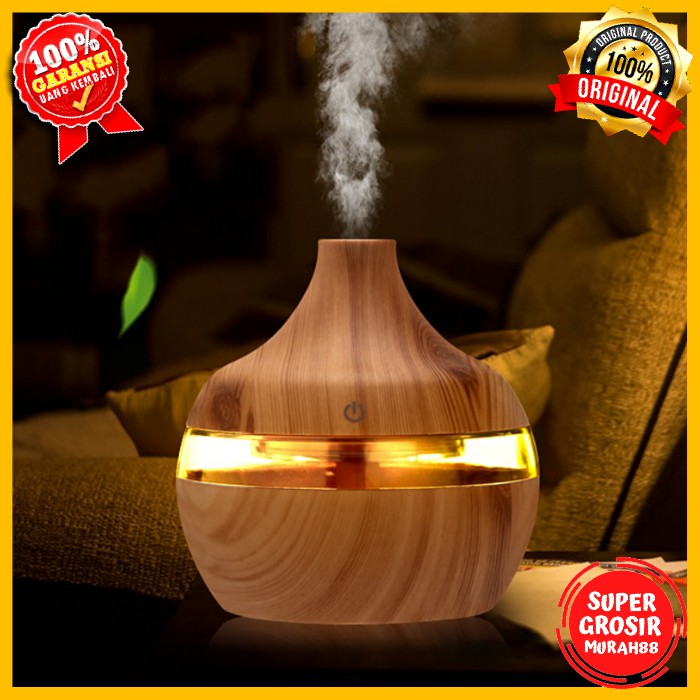 Humidifier Wooden Ultrasonic Aroma Essential Oil Diffuser 300ml