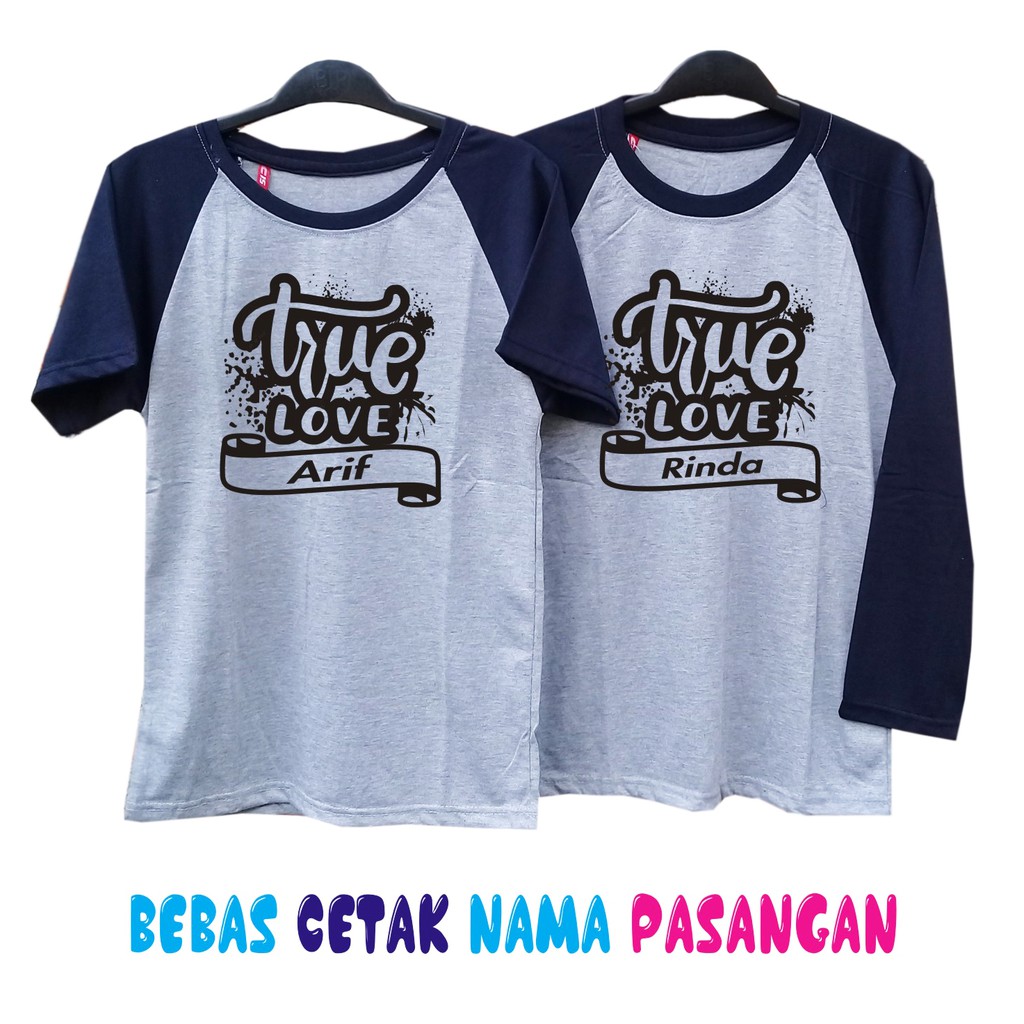 Kaos Couple Bebas Cetak Nama Pasangan Kaos Pasangan Request Nama Shopee Indonesia