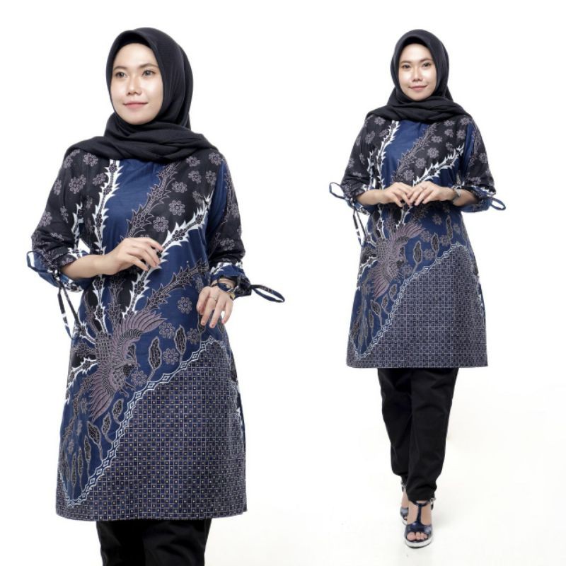 COUPLE BATIK TUNIK KEMEJA EMHABATIK BATIK TERLARIS-Tunik murainavi