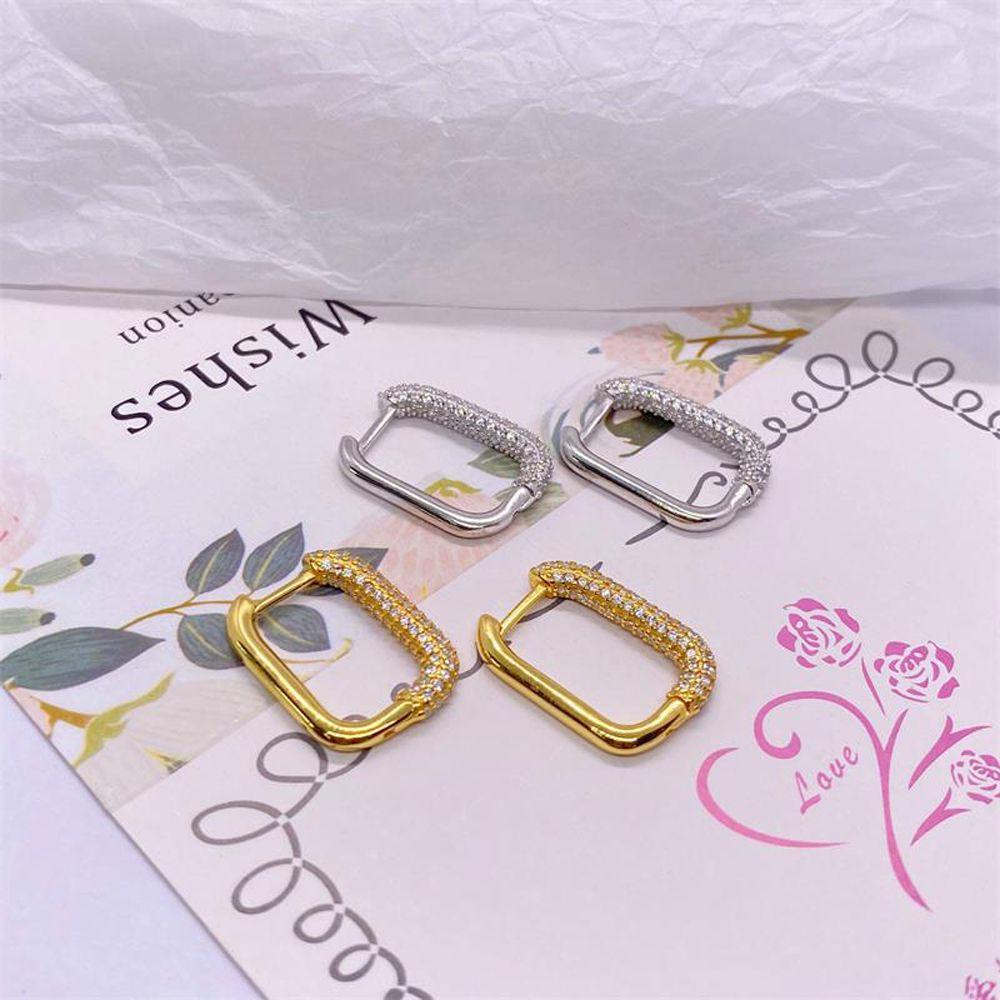 Mxbeauty Anting Wanita Trendi Perhiasan Pesta Prancis Geometris Zirkon Vintage Zirkon Ear Stud