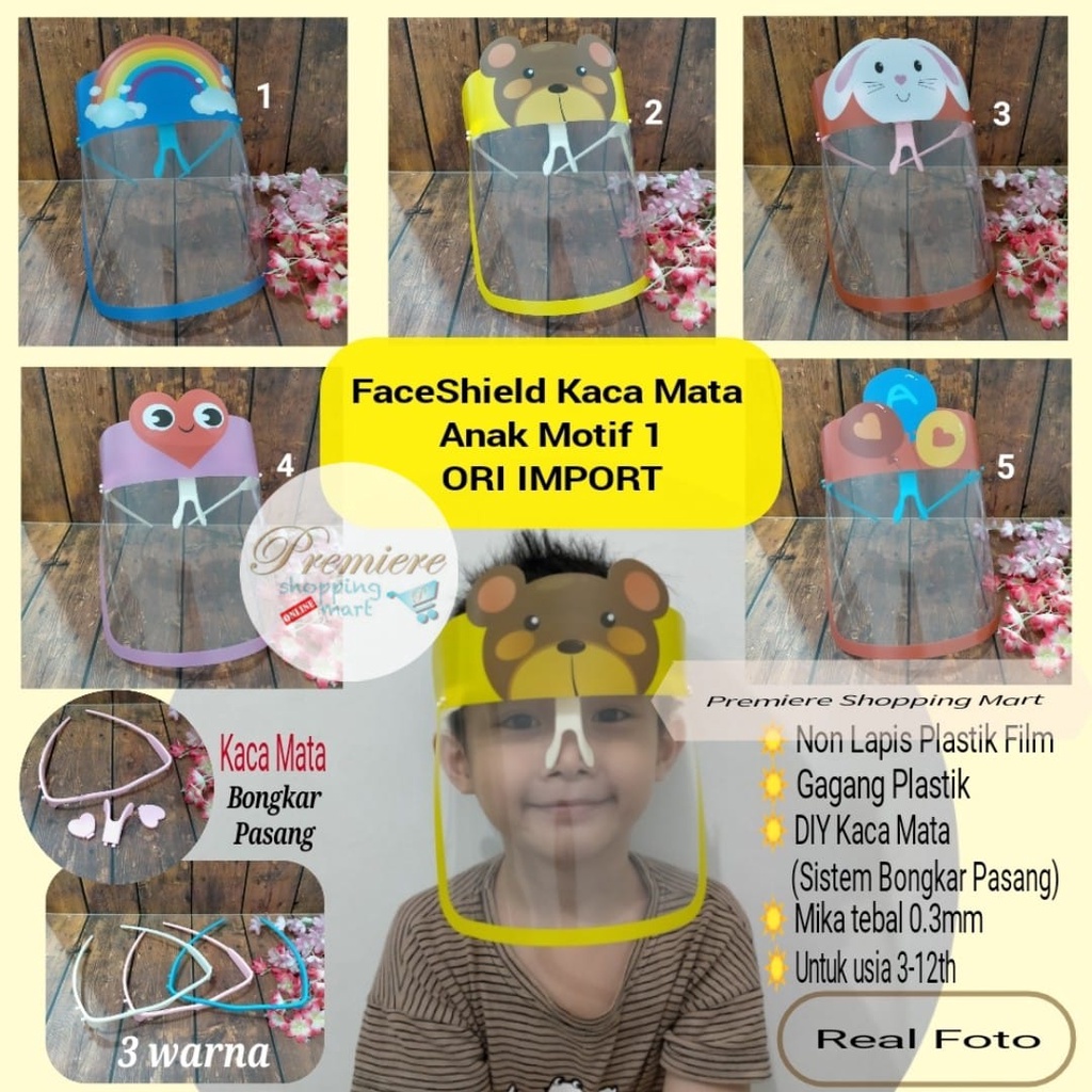 Face Shield Kacamata Anak Karakter Lucu - FaceShield ORI IMPORT