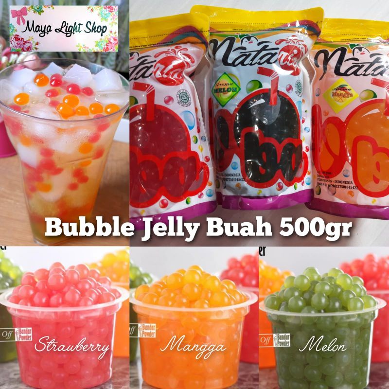 Popping boba 500gr bubble tea drink bubuk minuman buah strawberry mangga melon  halal boba buah