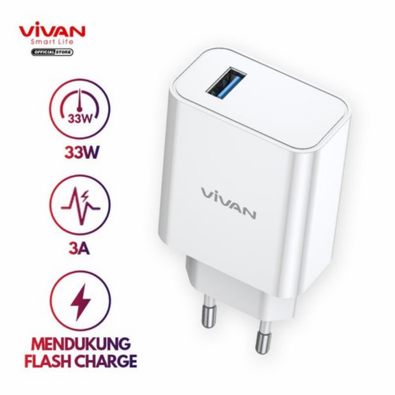 [VIVAN 33Watt] ADAPTER CHARGER 33W FLASH CHARGE SMART PROTECTION POWER CHARGER 33WATT VIVAN