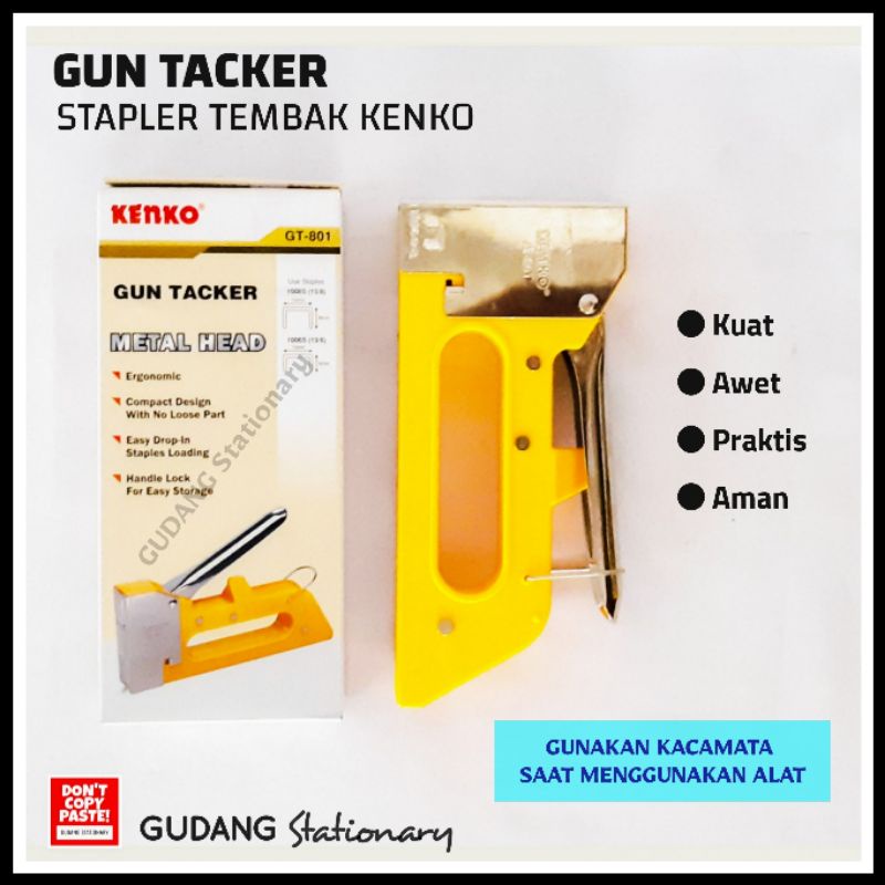 Gun Tacker Stapler Tembak KENKO + Isi 1 Pc