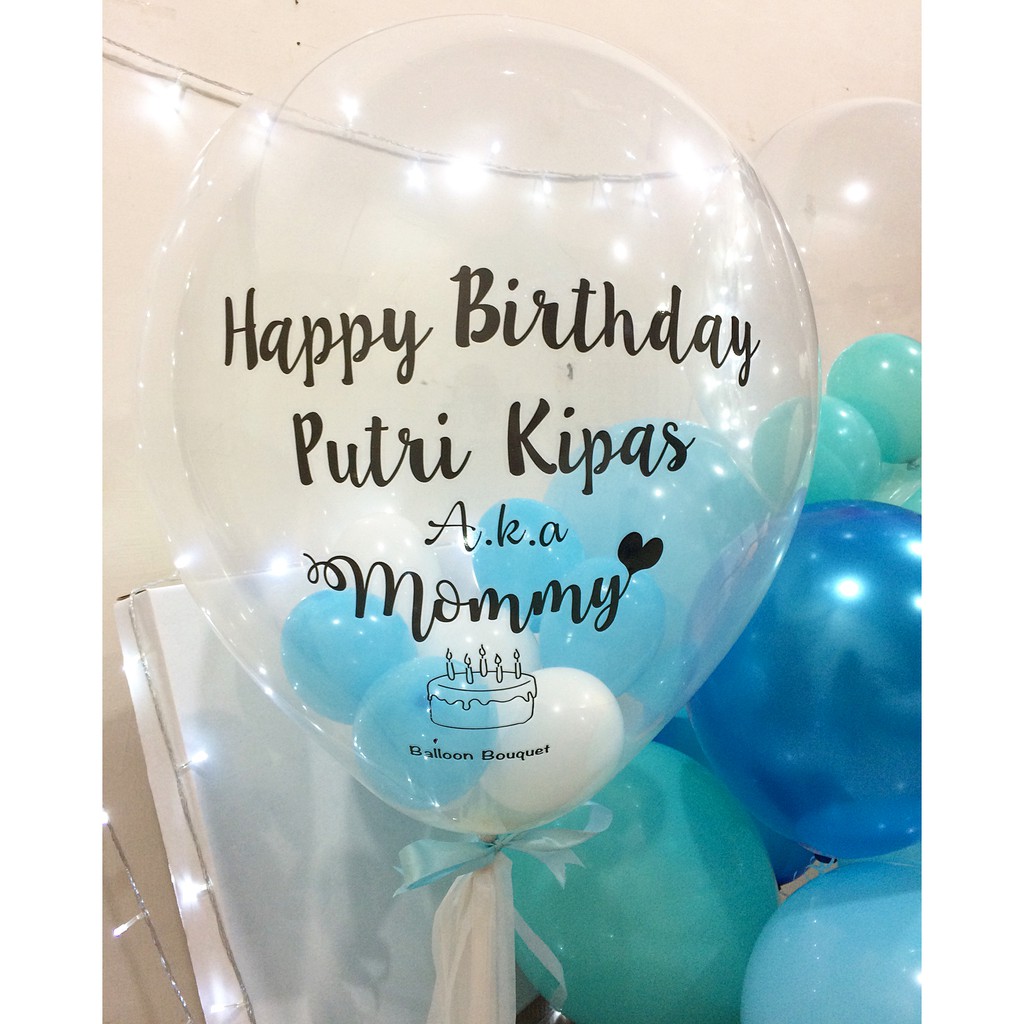 

bubble balloon in blue and white combination
