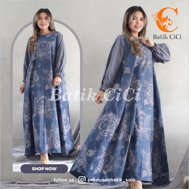 gamis batik solo wanita modern