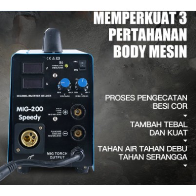 Mesin Las Mig Mag (3In1) Co2 Bisa Tanpa Gas Co Mailtank Mig 200 Tig Argon Mma Multi Fungsi