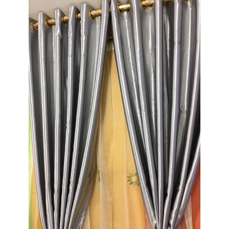Gorden hordeng polos abu silver blackout premium