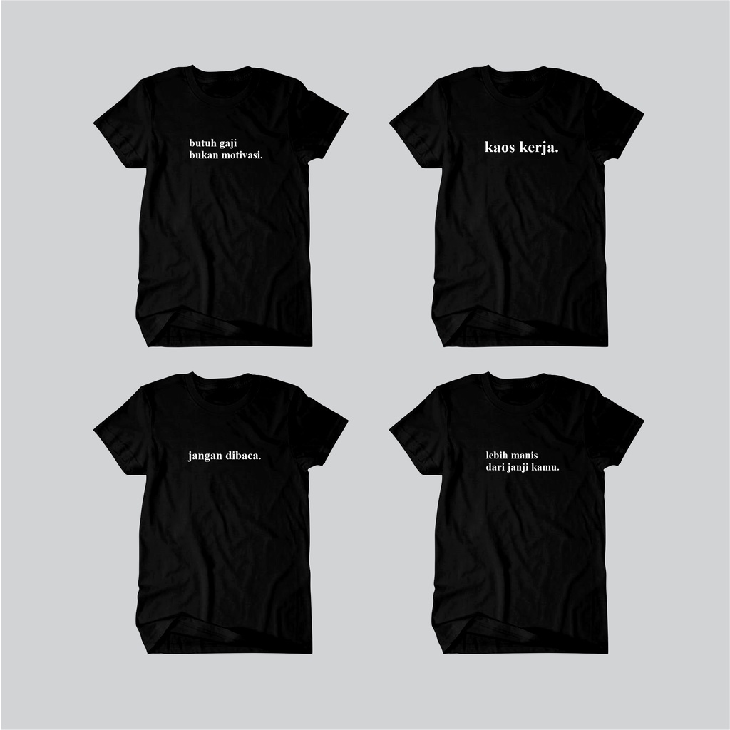 KAOS CUSTOM KATA - KATA SATUAN HARGA TERMURAH SEHARI JADI | KAOS KATA - KATA BISA REQUEST | KAOS TULISAN | SIZE S -XXL