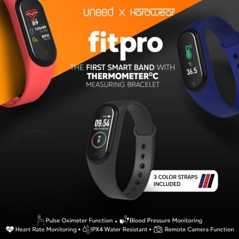 Smartwatch Uneed Fitpro Smartband Fit Pro Oxymeter Heart Rate Waterproof Smart Band Thermometer Orig