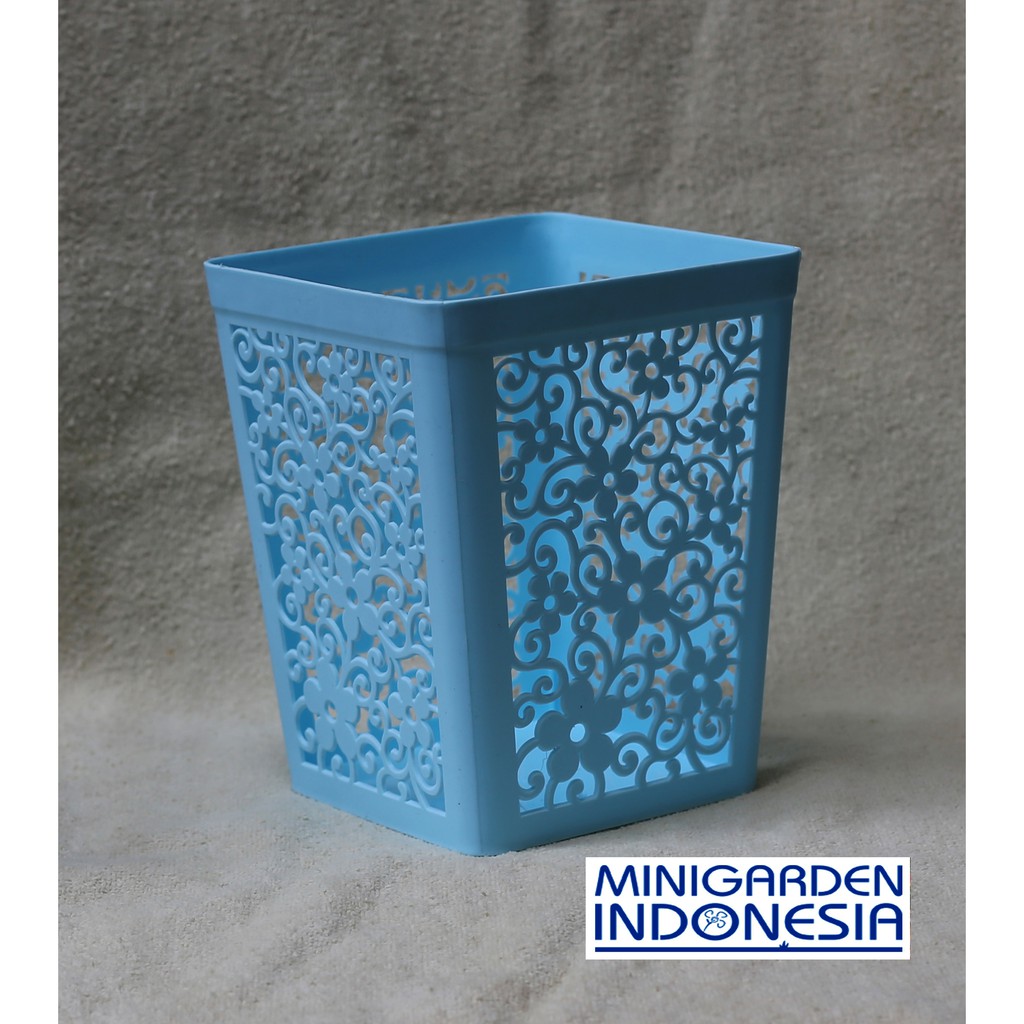 Pot Vas bunga HIAS plastik artificial 14 x 17 cm pot / tempat parcel / suvenir / kado MGI 326