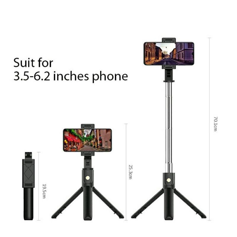 K07 TRIPOD 2 IN 1 / MINI DEKSTOP TONGSIS TRIPOD SELFIE STICK BLUETOOTH