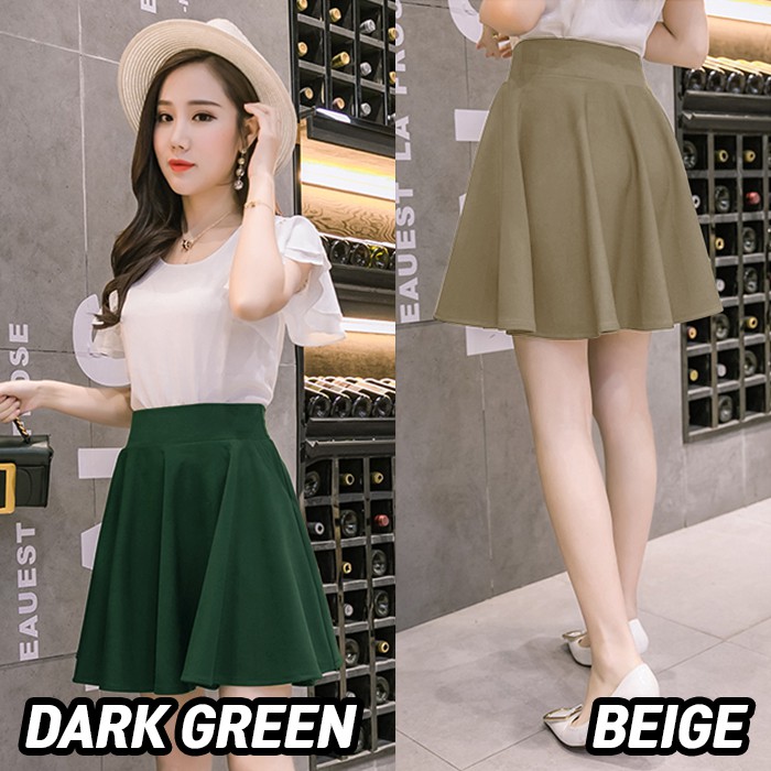 KARAKOREA 8803 Juliet Flare Skirt /Scuba Premium/Rok Midi/Rok korea/Rok Pendek/Rok Polos/Rok payung/Rok Lebar/Rok Scuba/Rok Import