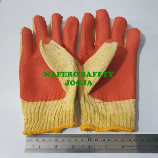 Sarung Tangan Katun Karet kombinasi safety glove latex