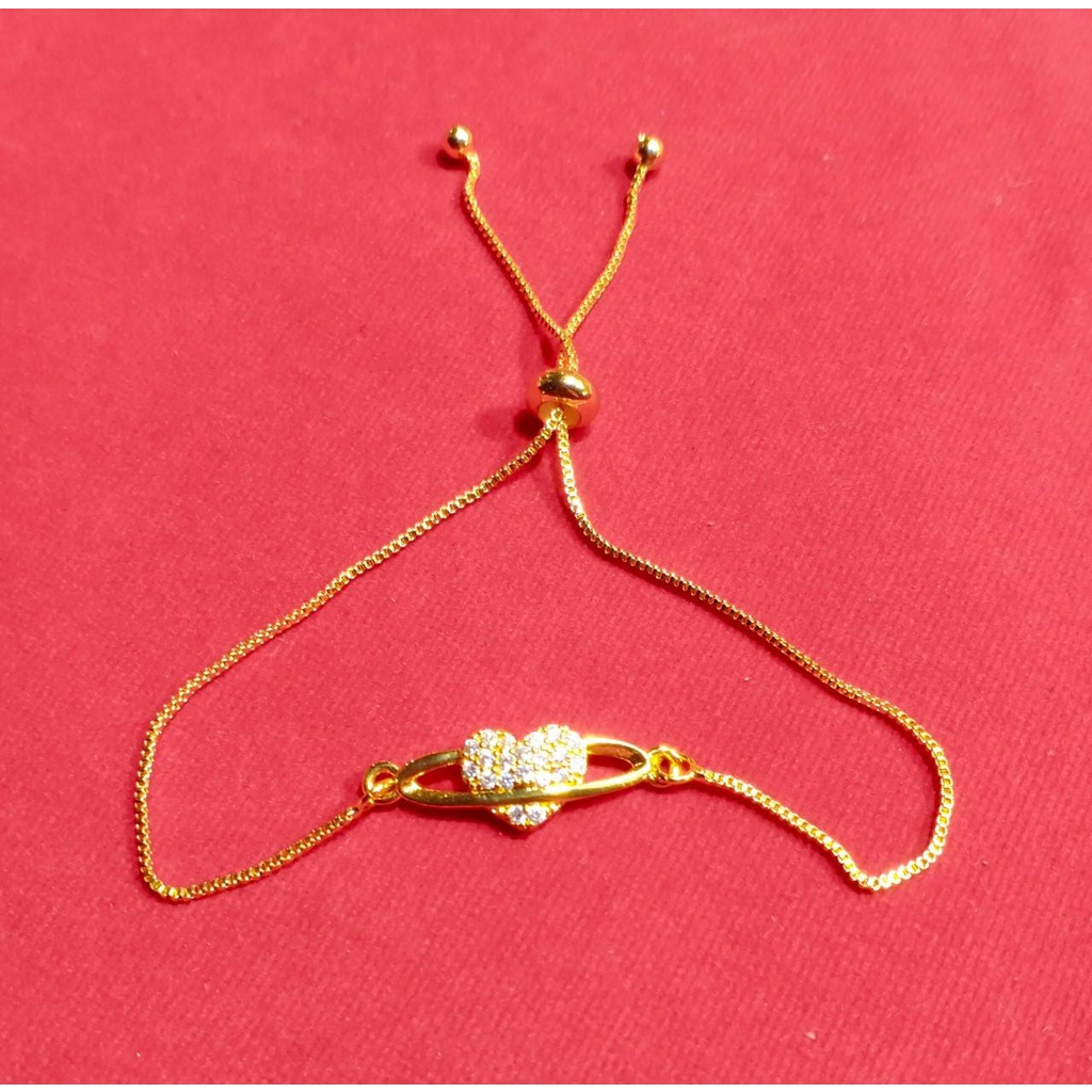 GELANG TANGAN TITANIUM ASLI/ MOTIF SERUT LOVE /TIDAK LUNTUR DAN TIDAK BERKARAT