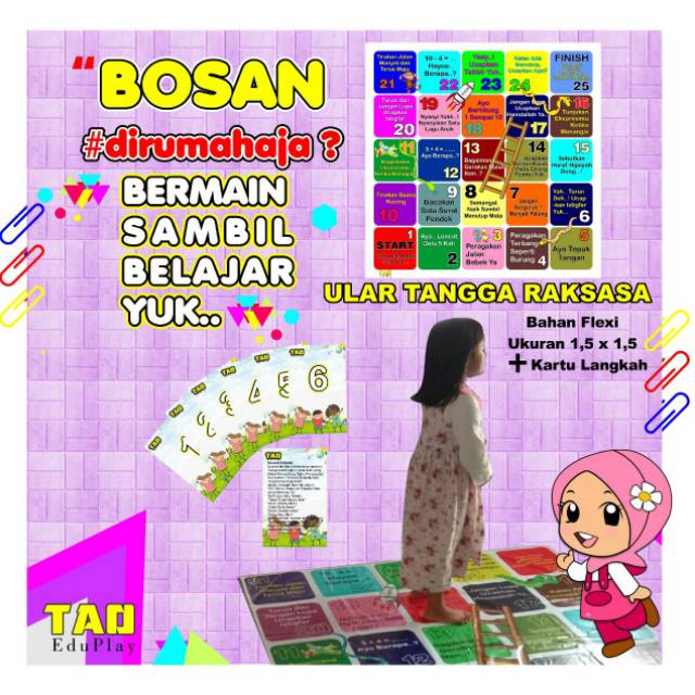 Karpet ular tangga raksasa & karpet pecle/sondah