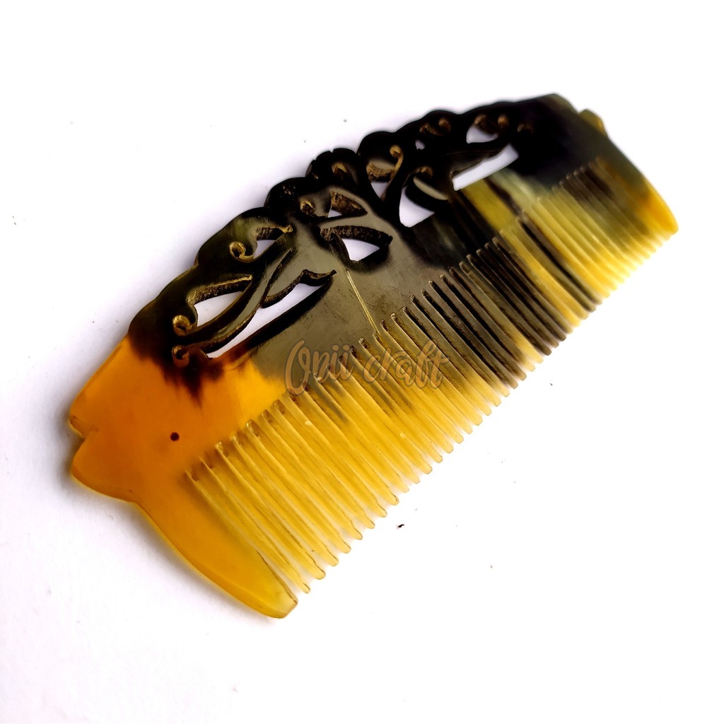Sisir Saku kesehatan rambut bahan 100% Tanduk sapi asli /sisir tanduk ukiran cantik