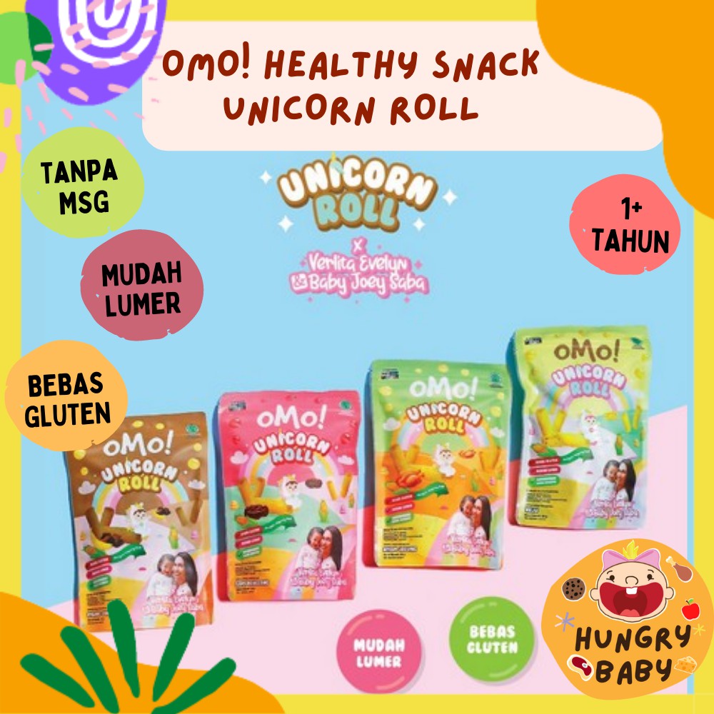 OMO Unicorn Roll / OMO! Healthy Snack / Omo ! Snack Cemilan Sehat Bayi 12 bulan+