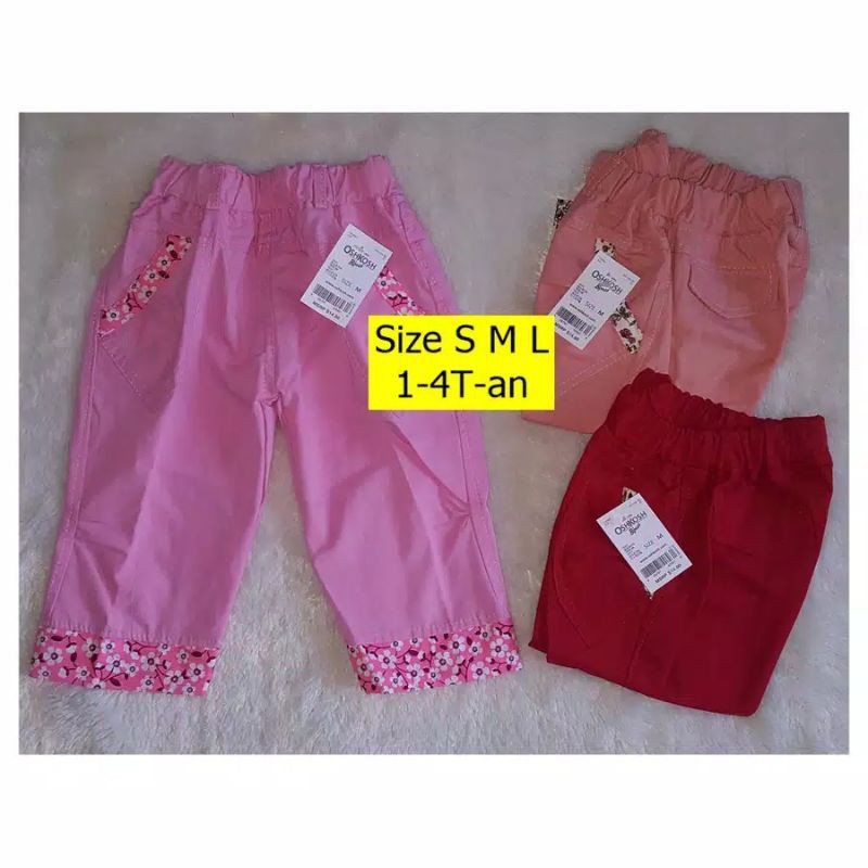 celana jogger canvas anak cewek 1-4 tahun / celana jogger anak perempuan