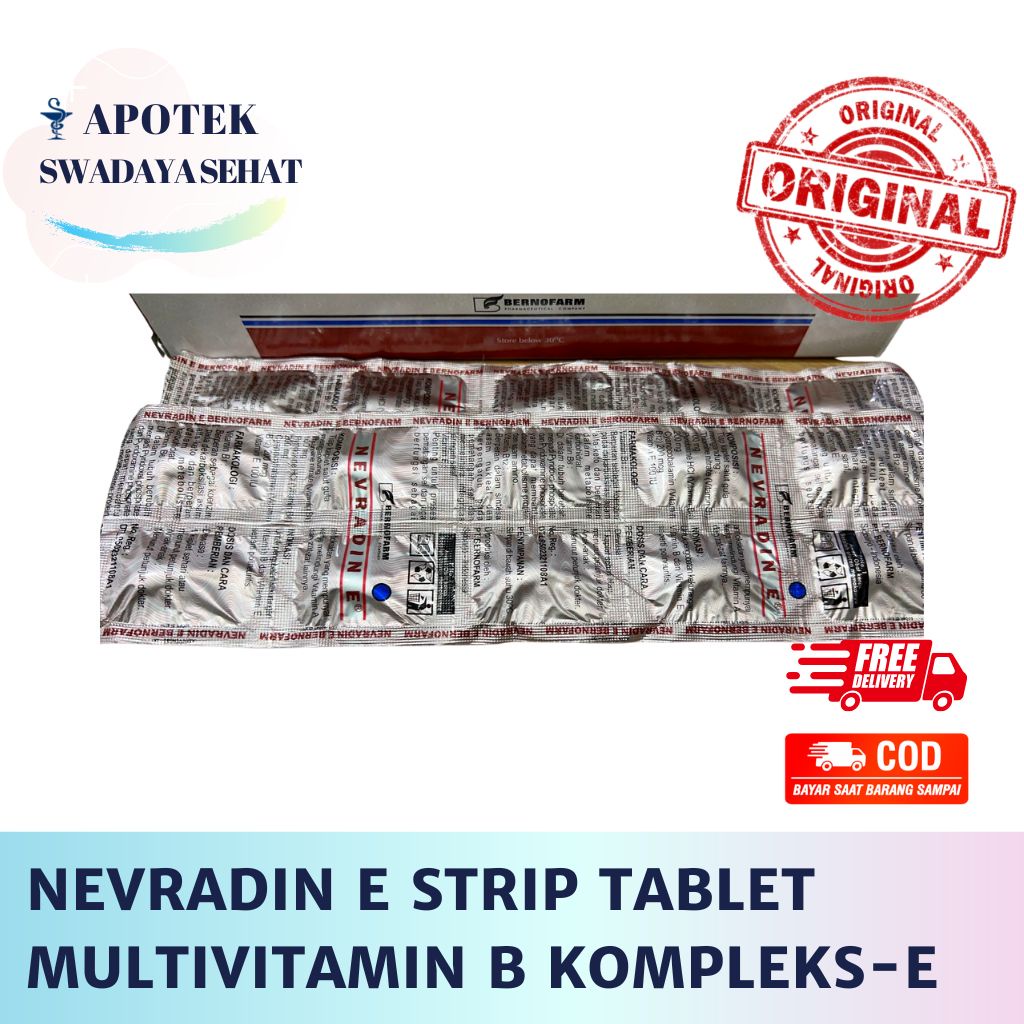 NEVRADIN E Strip Tablet - Suplemen Multivitamin Vitamin B Kompleks Vit E Nevradin-E