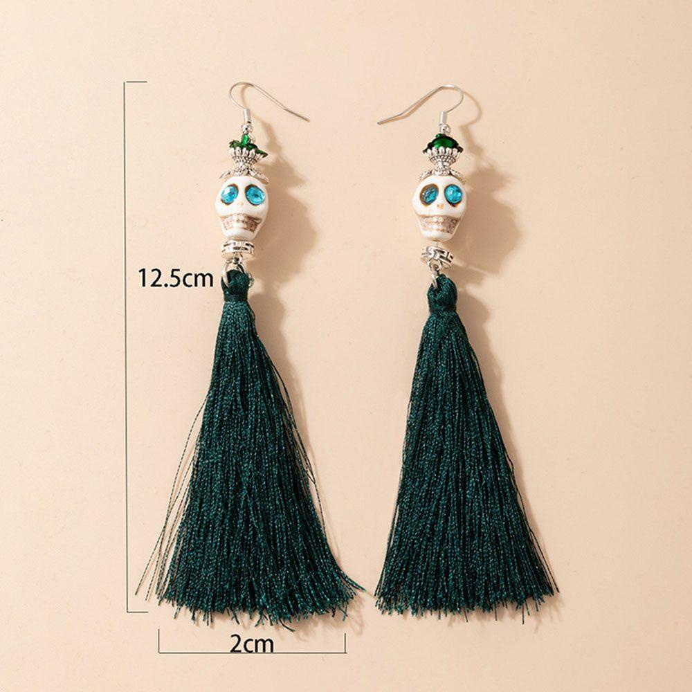 Mxbeauty Halloween Anting Trendi Keren Sederhana Labu Perempuan Tengkorak Busur Telinga Aksesoris Gadis Wanita Menjuntai Anting