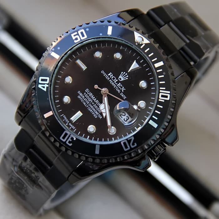 Jam Tangan Rolex Pria Tanggal Aktif Free Box - Hitam