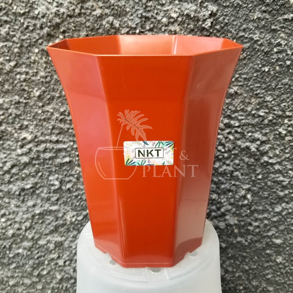 Pot Plastik NKT Pagoda 20 cm - COKELAT