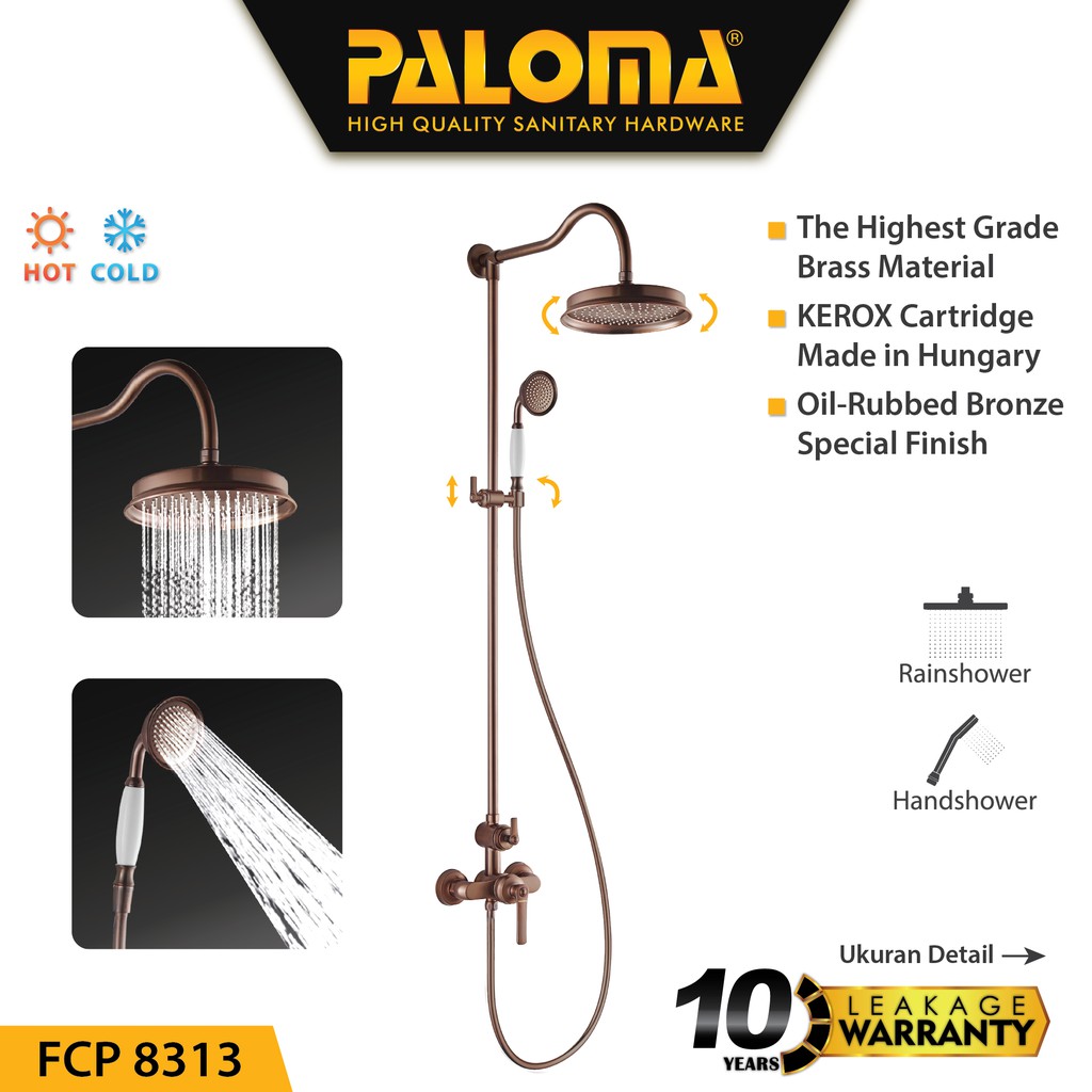 PALOMA FCP 8313 Shower Tiang Set Column Mandi Keran Kran Panas Dingin