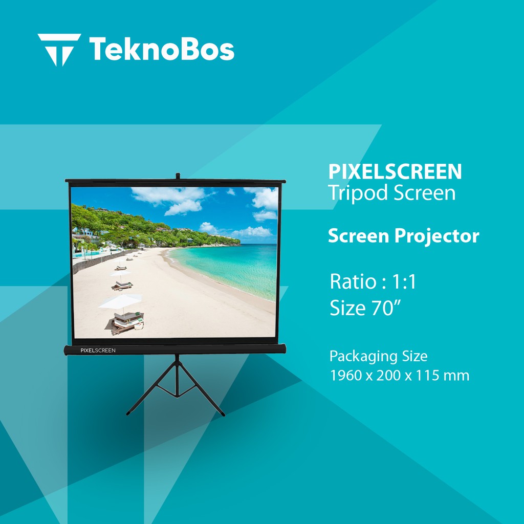 PIXELSCREEN Screen Projector / Layar Projector Tripod Screen 70"