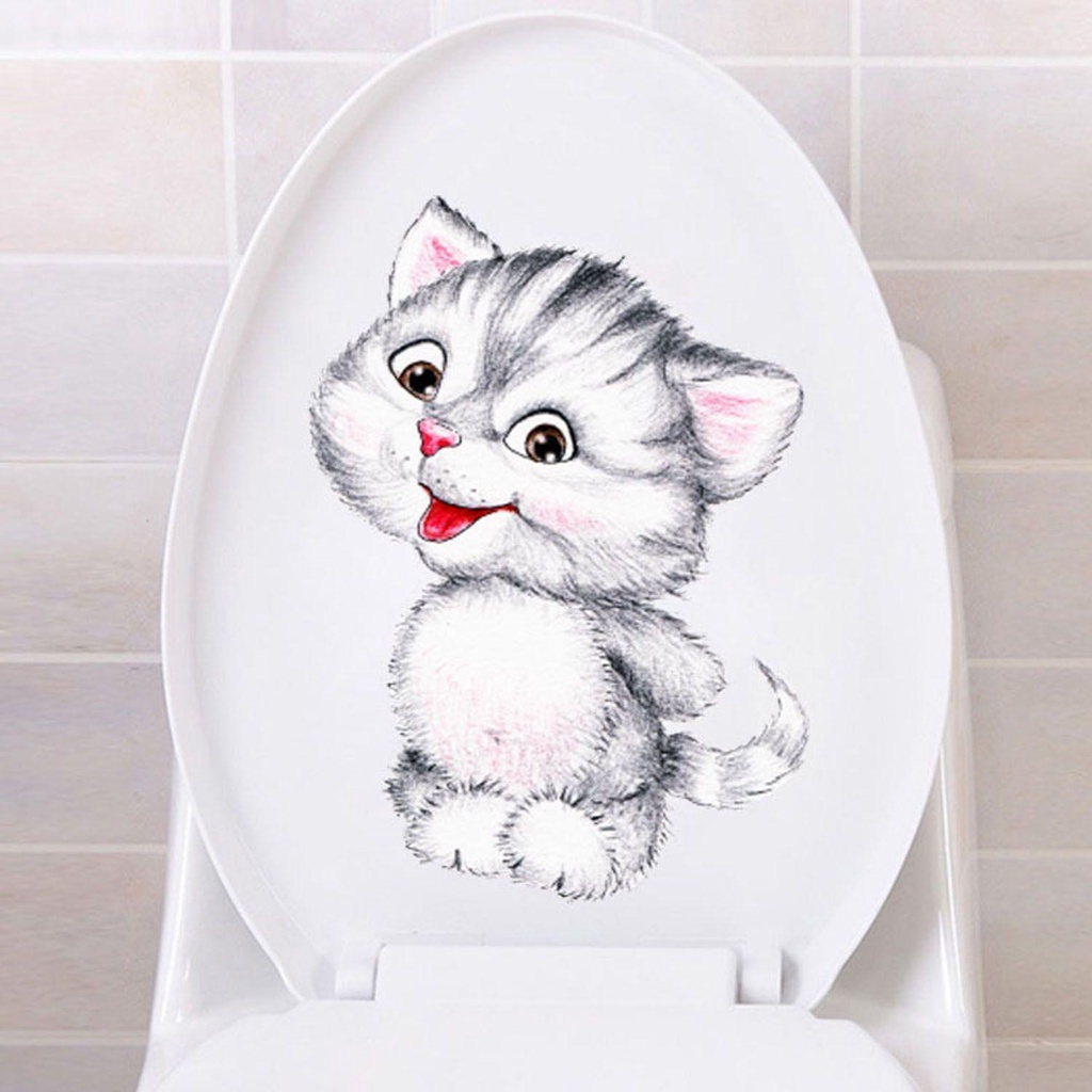 Wallpaper Poster Stiker Dinding Kitten Populer Ruang Tamu Toilet Kartun