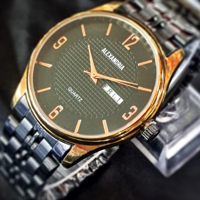 Jam Tangan Pria Anti Air Alexandria A1 Quartz Water Resistance Original Watch