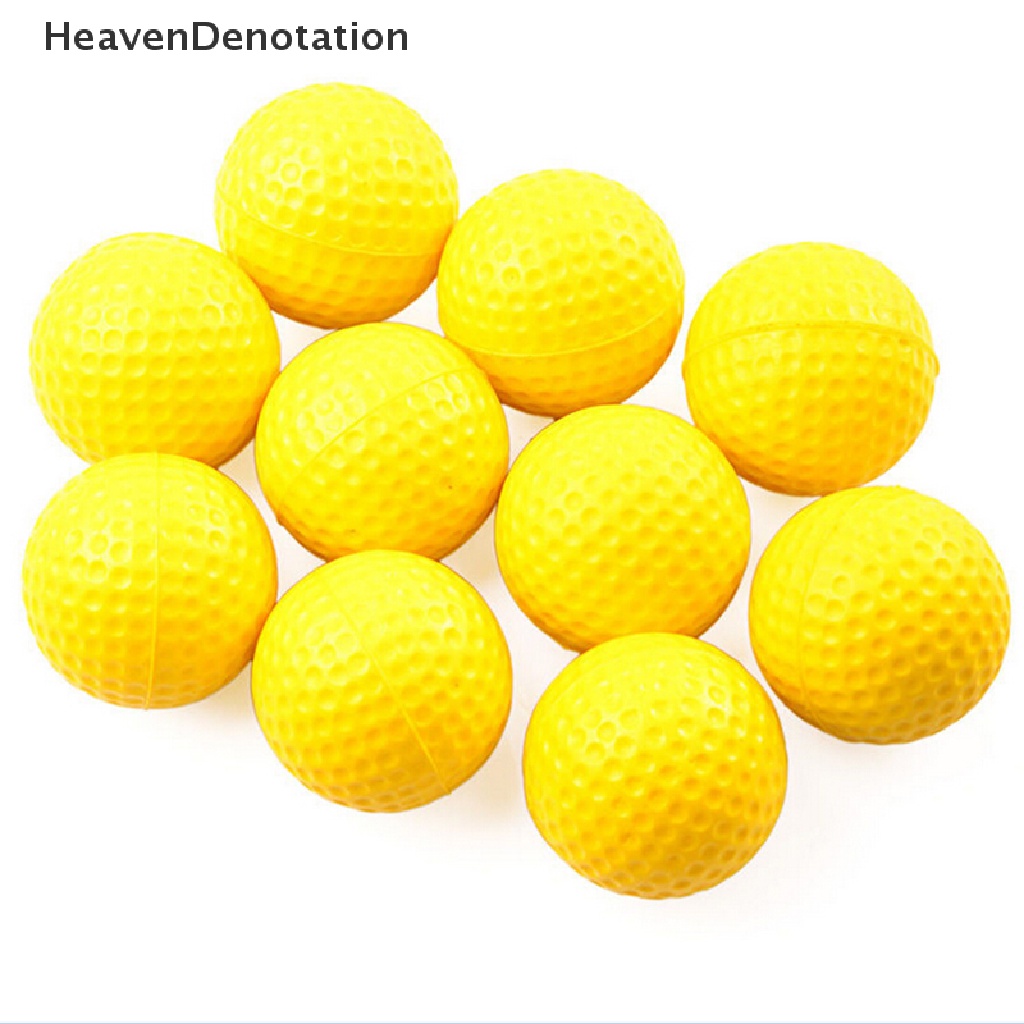 10pcs Bola Golf Bahan Plastik Pp Elastis Warna Kuning Untuk Latihan