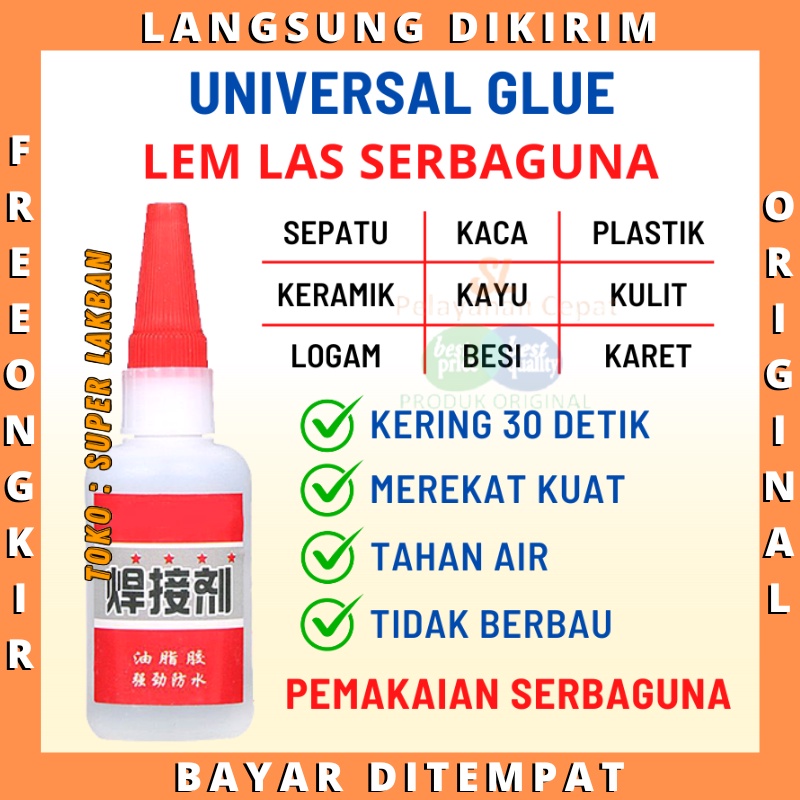 Lem Super Glue / Lem Las 50gr Perekat Kuat Welding Glue Bening Lem G Korea Aplikasi Serbaguna