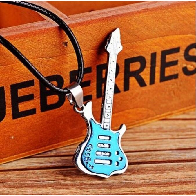 Korean Guitar Couple Necklace Music Lovers Stainless Steel Jewelry Necklace